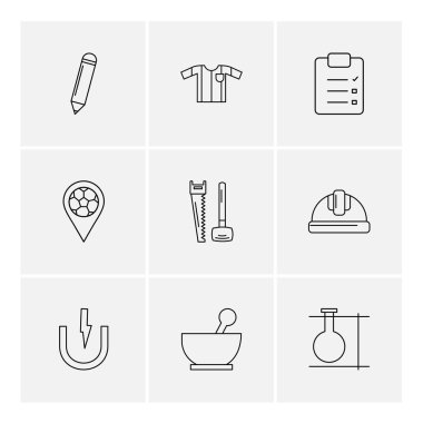 Beyaz arka plan üzerinde izole minimalist düz vektör app simgeleri