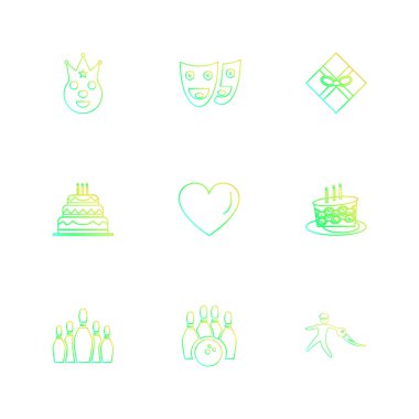 Farklı minimalist düz vektör app simgeleri