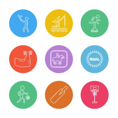 Farklı minimalist düz vektör app simgeleri