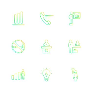 Beyaz arka plan üzerinde farklı minimalist düz vektör app simgeleri