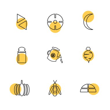 Farklı minimalist düz vektör app simgeleri