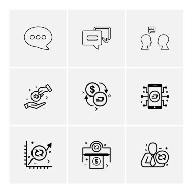 minimalist düz vektör app simge kümesi