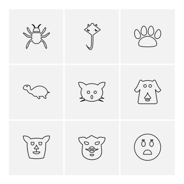 beyaz zemin üzerine minimalist düz vektör app simge kümesi