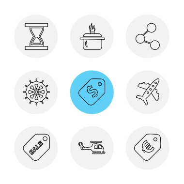 Farklı minimalist düz vektör app simgeleri