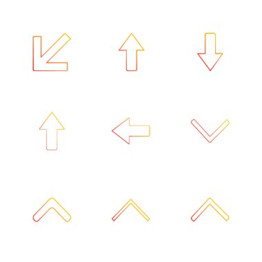 Beyaz arka plan üzerinde farklı minimalist düz vektör app simgeleri