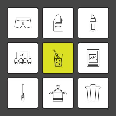 farklı minimalist düz vektör app simgeler siyah arka plan üzerine