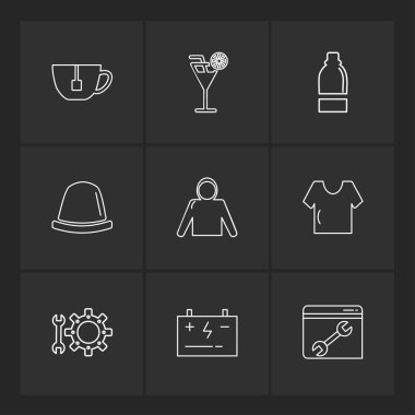 Farklı minimalist düz vektör app simgeleri