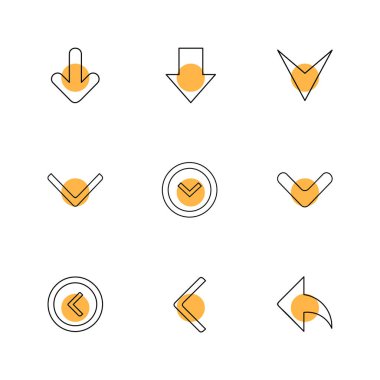 Beyaz arka plan üzerinde daireler ile minimalist düz vektör app simgeleri