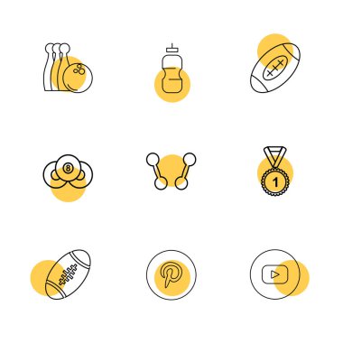 Beyaz arka plan üzerinde farklı minimalist düz vektör app simgeleri