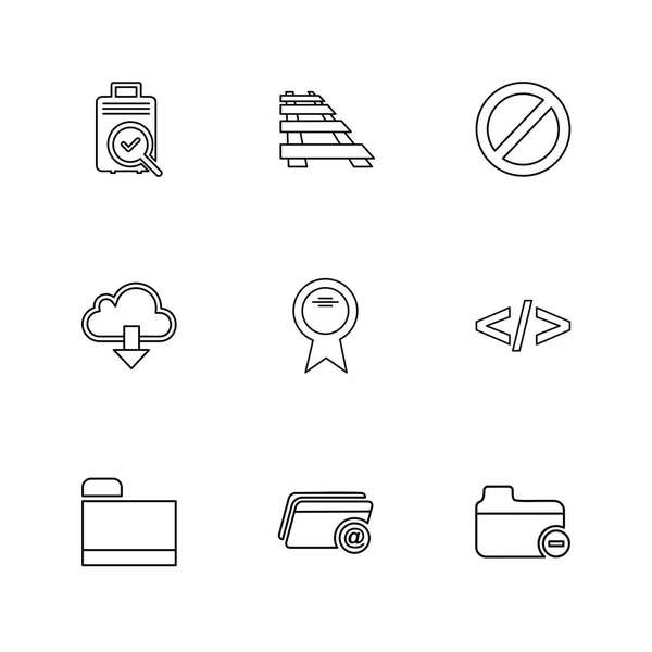 Minimalistische Platte Vector App Pictogrammen Geïsoleerd Witte Achtergrond — Stockvector