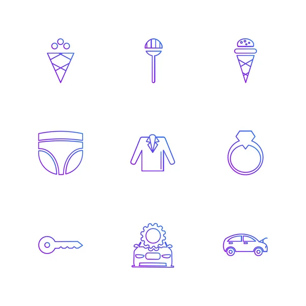 Diferentes Iconos Aplicación Vector Plano Minimalista — Vector de stock