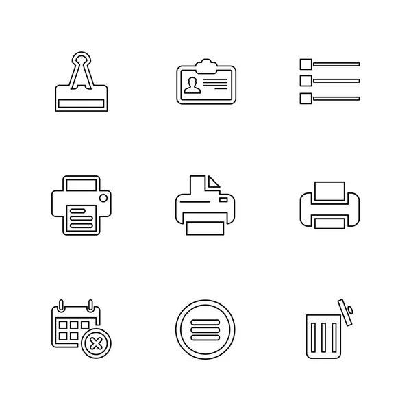 Différentes Icônes Application Vectorielle Plate Minimaliste Sur Fond Blanc — Image vectorielle