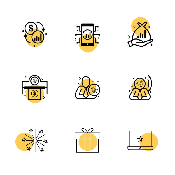 Different Minimalistic Flat Vector App Icons — Stock Vector