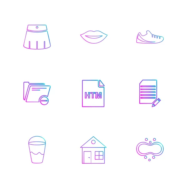 Iconos Aplicación Vector Plano Minimalista Sobre Fondo Blanco — Vector de stock