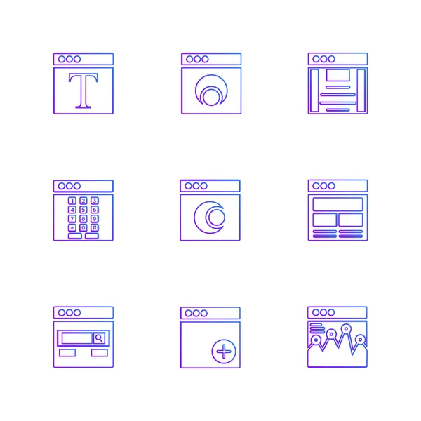 Iconos Aplicación Vectores Planos Minimalistas Aislados Sobre Fondo Blanco — Vector de stock