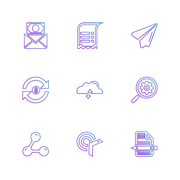 Simple Flat App Icons White Background — Stock Vector
