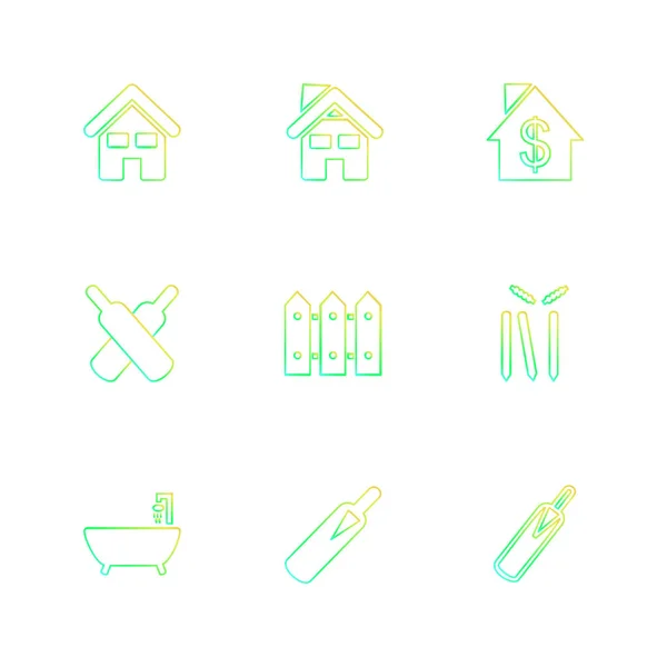 Different Minimalistic Flat Vector App Icons — Stock Vector