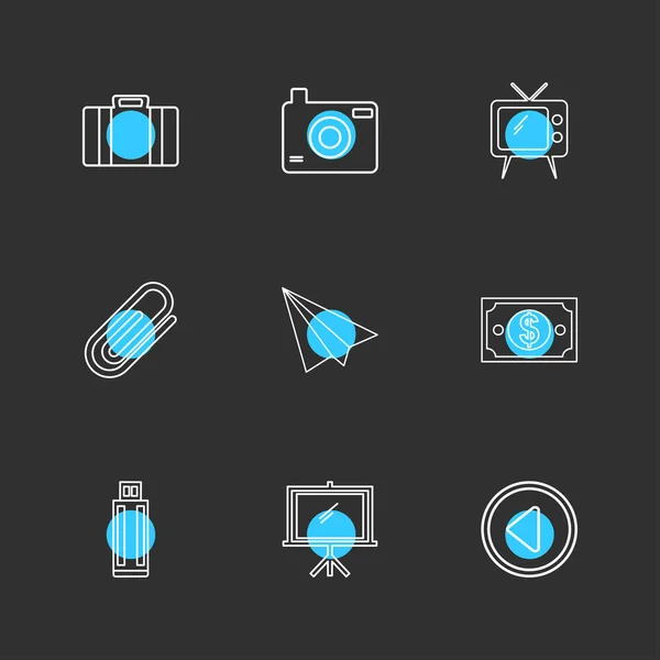 Conjunto Varios Iconos Aplicaciones Vectoriales — Archivo Imágenes Vectoriales