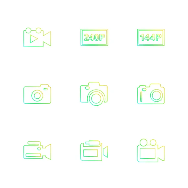 Iconos Aplicación Vector Plano Minimalista Sobre Fondo Blanco — Vector de stock