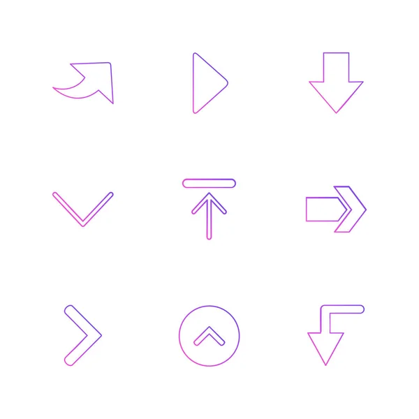 Différentes Icônes Applications Vectorielles Plates Minimalistes — Image vectorielle