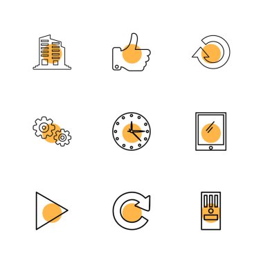 Farklı minimalist düz vektör app simgeleri