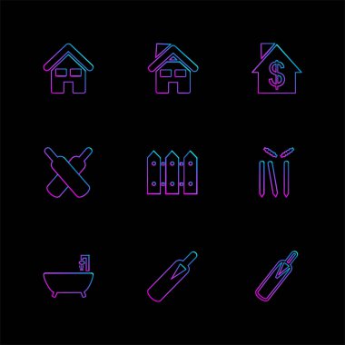 minimalist düz vektör app simgeler siyah arka plan üzerine 