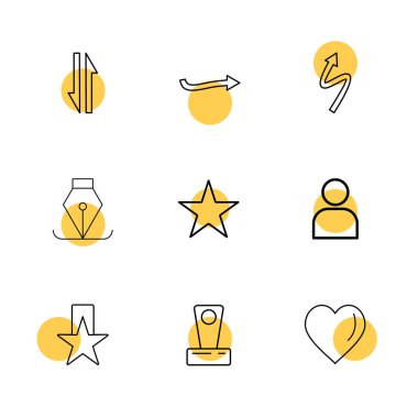 Farklı minimalist düz vektör app simgeleri