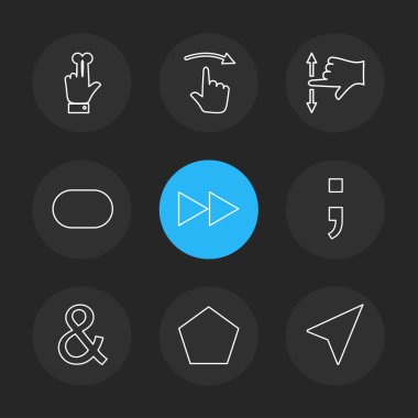 Farklı minimalist düz vektör app simgeleri