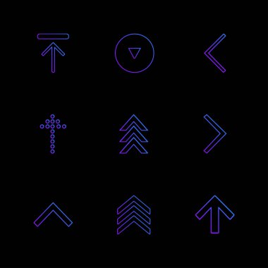 oklar yön işaretçiler yaratıcı simgeler ayarla, düz özel koleksiyon vektör