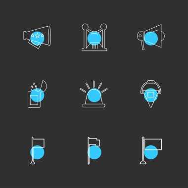 minimalist düz vektör app simgeler siyah arka plan üzerine