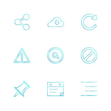 Beyaz arka plan üzerinde farklı minimalist düz vektör app simgeleri