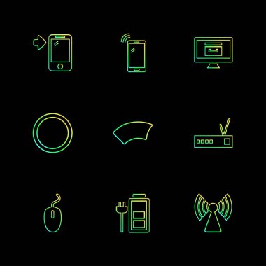 Farklı minimalist düz vektör app simgeleri