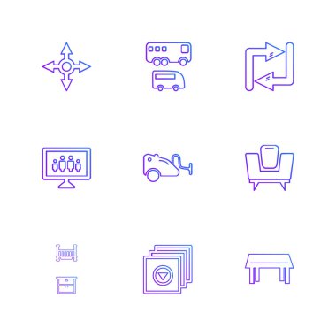 Beyaz arka plan üzerinde farklı minimalist düz vektör app simgeleri