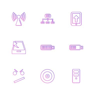 Farklı minimalist düz vektör app simgeleri