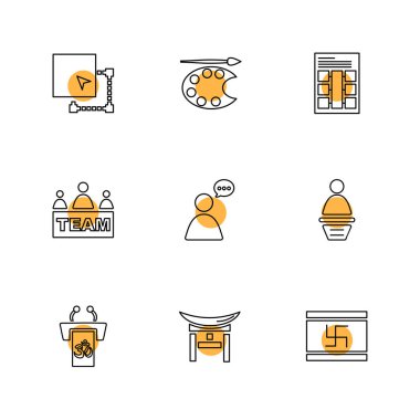 Farklı minimalist düz vektör app simgeleri