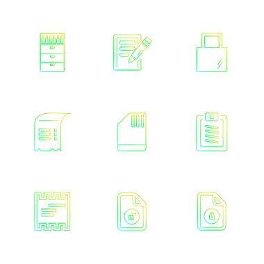 beyaz zemin üzerine minimalist düz vektör app simge kümesi