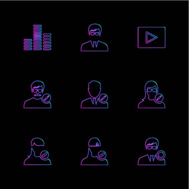 Farklı minimalist düz vektör app simgeleri