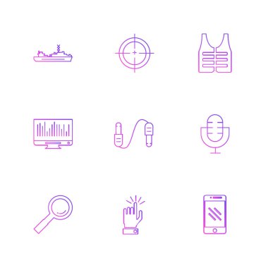 minimalist düz vektör app simgeleri beyaz arka plan üzerinde