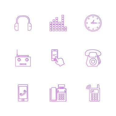 minimalist düz vektör app simgeleri beyaz arka plan üzerinde 