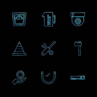 minimalist düz vektör app simgeler siyah arka plan üzerine