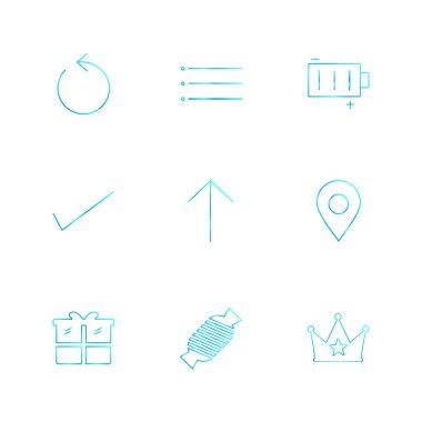 Beyaz arka plan üzerinde farklı minimalist düz vektör app simgeleri