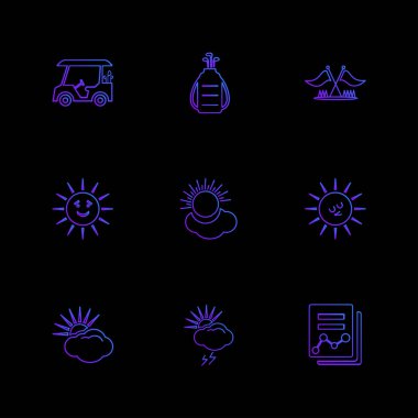 farklı minimalist düz vektör app simgeler siyah arka plan üzerine