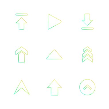 Beyaz arka plan üzerinde farklı minimalist düz vektör app simgeleri