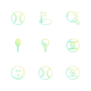 Beyaz arka plan üzerinde farklı minimalist düz vektör app simgeleri