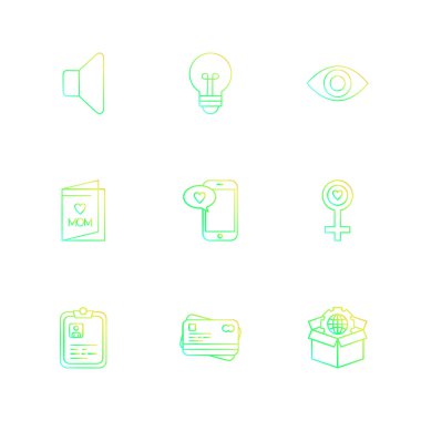 Beyaz arka plan üzerinde farklı minimalist düz vektör app simgeleri