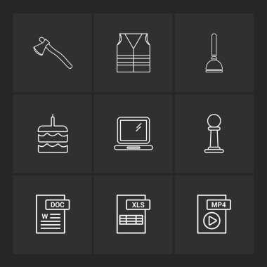 Farklı minimalist düz vektör app simgeleri