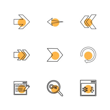 Beyaz arka plan üzerinde renkli minimalist düz vektör app simgeleri