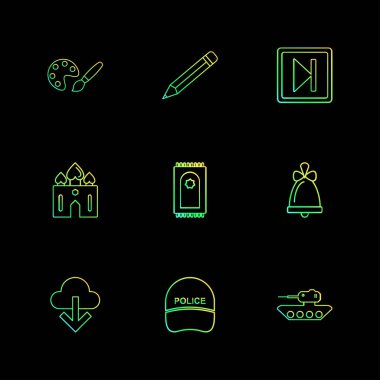 Farklı minimalist düz vektör app simgeleri