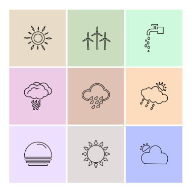 Farklı minimalist düz vektör app simgeleri