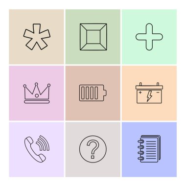 Farklı minimalist düz vektör app simgeleri